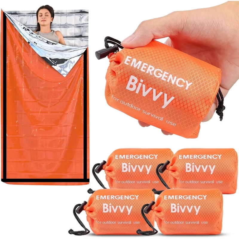 Bivy Bag Emergency - Noodslaapzak, overlevingsdeken, thermische mylar-bivakzak, lichtgewicht, waterdicht,