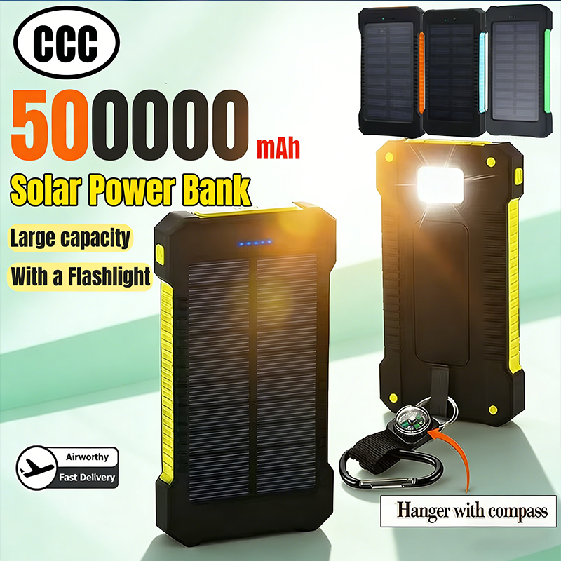 Solar Emergency Charger - 500000 mAh zonne-energiebank grote capaciteit supersnel