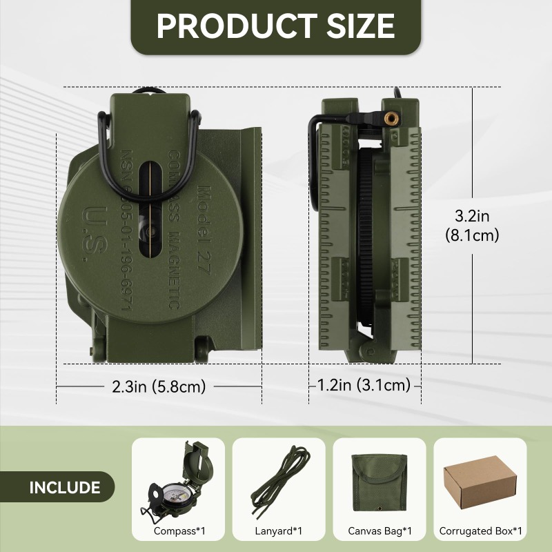 Kompas van militaire kwaliteit - Compass Lensatic recensie en prijs