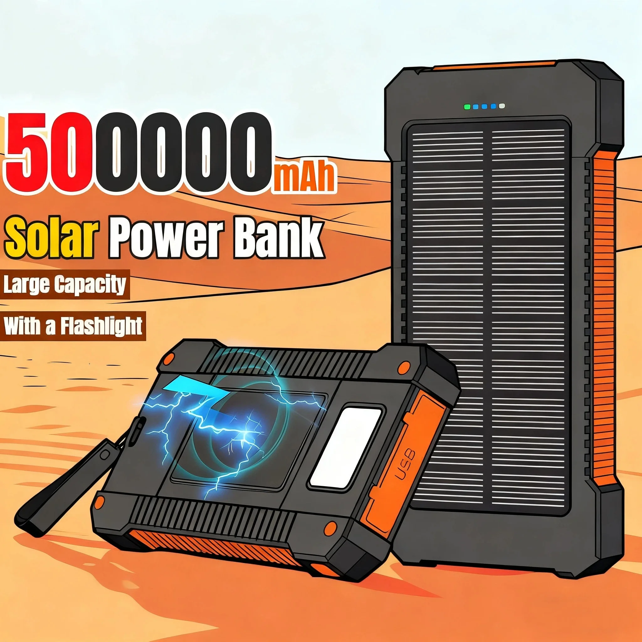 500000 mAh zonne-energiebank g - Solar Emergency Charger recensie en prijs
